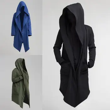 Мужская куртка, Крутая Удлиненная мужская куртка, костюм, тренч, длинное мужское пальто Оверсайз для модели
