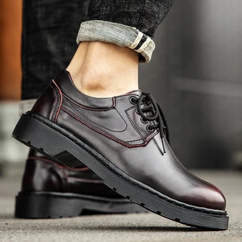 Мужская обувь, высококачественные кожаные оксфорды, уличные рабочие ботинки роскошного бренда, мужская Повседневная обувь, итальянская дизайнерская официальная обувь