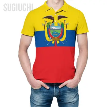 Мужская рубашка-поло с 3D принтом Флага Эквадора, мужская модная одежда-поло, спортивные костюмы с короткими рукавами