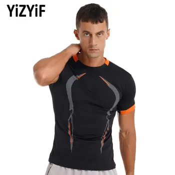 Мужская футболка для бега, спортивная одежда, быстросохнущая футболка с круглым вырезом и длинными рукавами, футболки для фитнеса, одежда для тренировок, футболки для спортзала, топы