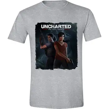 Мужская футболка с обложкой Uncharted - The Lost Legacy - Heather Grey S Grey