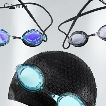 Мужские Женские очки для плавания с регулируемой линзой Профессиональные водонепроницаемые линзы для взрослых с защитой от запотевания и ультрафиолета, силиконовые очки для плавания