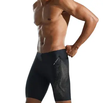 Мужские купальники с квадратными штанинами, износостойкие дышащие быстросохнущие летние пляжные плавательные штаны, обтекаемая регулировка компрессии и комфорта