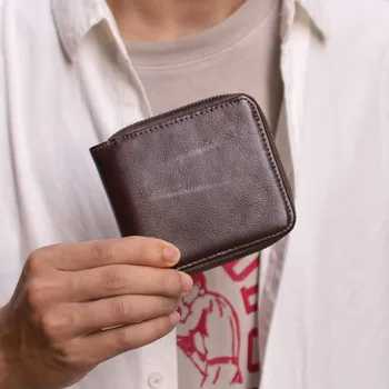 Мужской кошелек AETOO, кожаный простой карманный кошелек, индивидуальное хранилище, портативный модный повседневный классический кошелек, новый однотонный кошелек tren