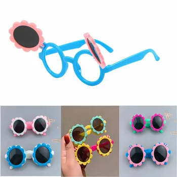 Мультяшные Милые детские солнцезащитные очки в цветочной оправе, Детские солнцезащитные очки для девочек, Круглые очки для мальчика Street Beat, Милые оттенки