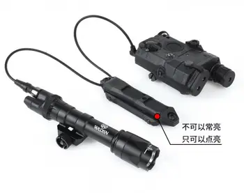 НОВЫЙ СТИЛЬ тактического фонаря + красный лазер PEQ-15 + двойной переключатель управления BK DE