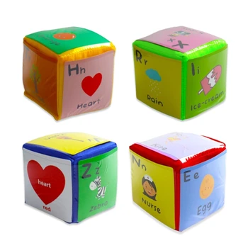 Набор из 4 кубиков, карманных кубиков с карточками для обучения, игрушечный челнок из пеноблоков