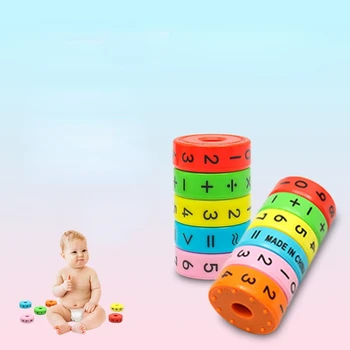 Набор из 6 предметов, магнитные развивающие пластиковые игрушки для детей дошкольного возраста Монтессори, математические цифры, пазлы для сборки своими руками