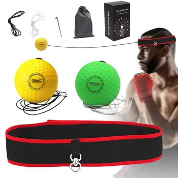 Набор повязок на голову с боксерским рефлекторным мячом, тренировочная повязка на голову для взрослых и детей, принадлежности для фитнеса в помещении, улучшающие скорость реакции