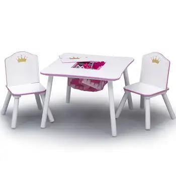 Набор столов и стульев для малышей Delta Children Princess Crown с Местом для хранения, Greenguard Gold escritorio para niños, Дерево, Розовый
