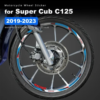 Наклейка на колесо мотоцикла, водонепроницаемая наклейка на обод Super Cub C125 для Honda Super Cub C 125 2019 2020 2021 2022 2023 Аксессуары
