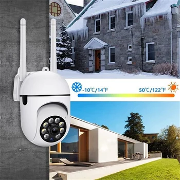Наружные камеры видеонаблюдения Купольные камеры видеонаблюдения 1080P для домашней безопасности, обзор 360 °, двустороннее аудио
