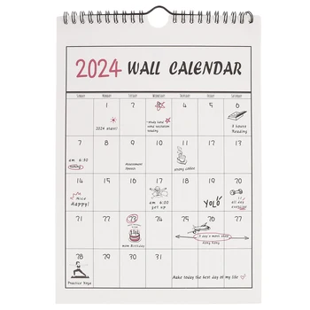 Настенный календарь на 2024 год Этот план этой работы Перфокарта настенный календарь Календарь в спиральном переплете Ежемесячный календарь украшение стен