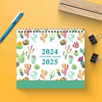 Настольный календарь на 2024 год на 18 месяцев; Креативный Простой английский календарь; Ежедневное еженедельное расписание; Домашний стол; Офисное настольное расписание.