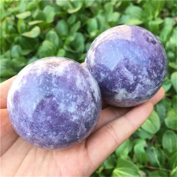 Натуральный кварц фиолетовый лепидолит сфера шаровидные кристаллы целебные камни для украшения дома