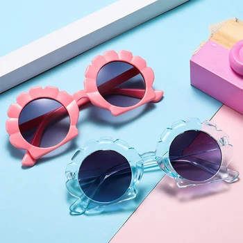 Нерегулярные детские солнцезащитные очки с мультяшной оболочкой, оттенки для девочек, трендовые солнцезащитные очки для мальчиков