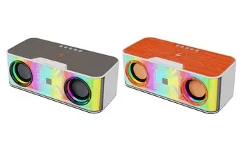 Новая Домашняя Прикроватная беспроводная зарядка Красочный Маленький сабвуфер Аудио На открытом воздухе Атмосферный свет с высокой громкостью FM Bluetooth динамик