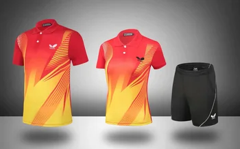 Новая серия рубашек для настольного тенниса, мужская и женская летняя дышащая быстросохнущая одежда для соревнований с короткими рукавами