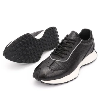Новая спортивная обувь из страусиной кожи, мужская повседневная обувь, высококачественная удобная мужская обувь