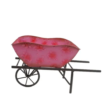 Новые металлические колеса для тележки с цветами, Подставка для горшка для домашнего сада, украшения на открытом воздухе