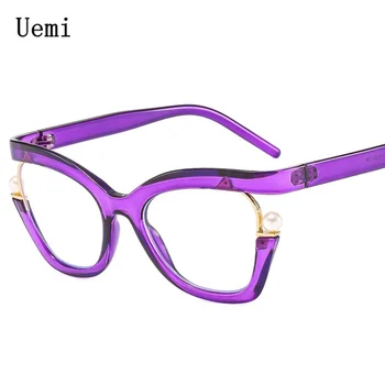 Новые модные женские очки с синим светом для мужчин, винтажная жемчужно-фиолетовая оправа 