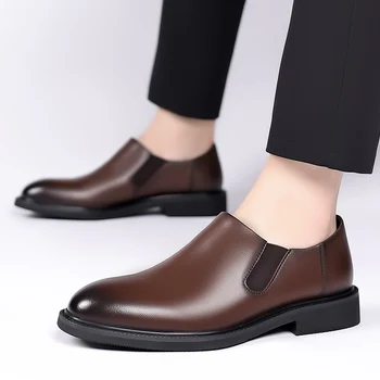Новые мужские лоферы из деловой кожи, модная повседневная мужская обувь, Удобная высококачественная обувь 