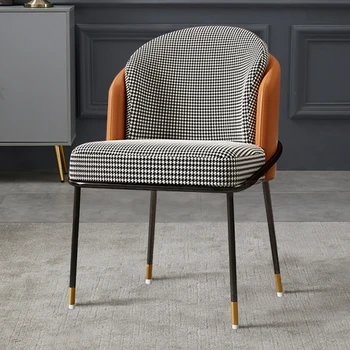 Обеденные стулья из роскошной дизайнерской ткани, современные минималистичные кухонные Кожаные стулья с легкой спинкой, домашние стулья для макияжа