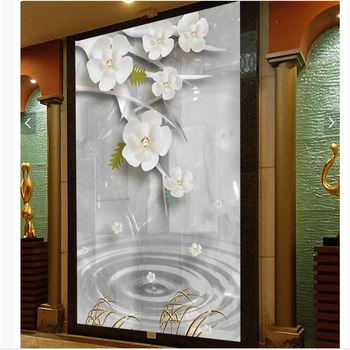 Обои beibehang на заказ для стен с трехмерной резьбой в виде цветка сливы, нефрита, дверной холл, бумага для оформления гостиной, 3d обои Mystery