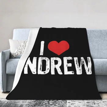 Одеяло I Love Andrew Мягкое теплое фланелевое покрывало, покрывало для кровати, гостиной, домашнего дивана для пикника, путешествий