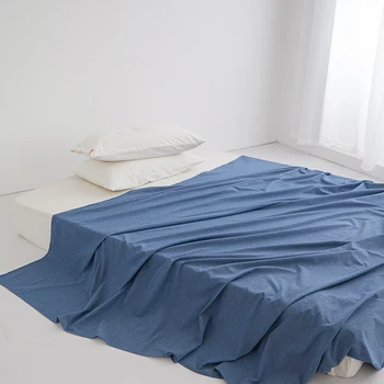 Однотонная Плоская простыня из выстиранного хлопка 230x250 lençol de cama casal, покрывало в простом стиле, домашнее постельное белье, приятное для кожи