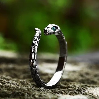 Открытое кольцо из винтажного тайского серебра S925, персонализированное Изумрудное кольцо для мужчин и женщин, простые и модные украшения из старого серебра