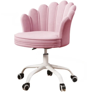 Офисные стулья из скандинавской ткани для офиса Розовый стол для учебы Игровой Компьютерный стул Мебель для спальни Поворотный стул с подъемной спинкой