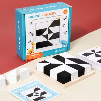 Пазлы Геометрической Формы Монтессори Строительные Блоки Деревянные 3D Головоломки Детские Развивающие Игры Для Тренировки Логического Мышления Подарки