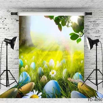 Пасхальные яйца, цветок травы, мечтательный фон для фотосъемки весеннего утра, фон для детского душа, фотофон для новорожденных, реквизит для фотостудии