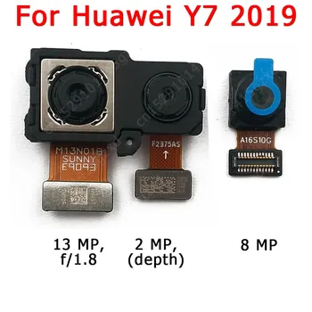 Передняя и задняя камеры для Huawei Y7 2019, модуль основной камеры, гибкий кабель, Запасные части