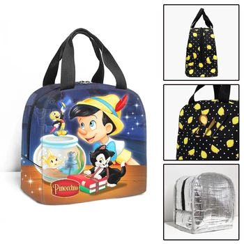 Переносной термохолодильник Disney Pinocchio, сумки для пикника, детские Дорожные сумки для ланча, детские школьные Изолированные сумки для ланча