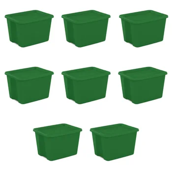Пластиковая сумка-тоут Sterilite объемом 18 галлонов, Elf Green, набор из 8 штук
