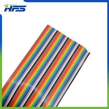 Плоский ленточный кабель радужного цвета, провод для подключения печатной платы своими руками, шаг 40 В сторону, 1 м, 1,27 мм, 40 в сторону