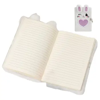 Плюшевый дневник Кролика, 80 страниц, закрывающийся Плюшевый дневник Кролика для девочек, Студенческие канцелярские принадлежности, Творческий блокнот для рисования пожеланий