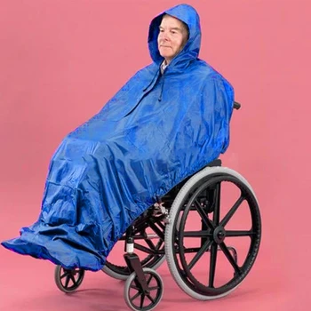 Повседневная инвалидная коляска для пожилых людей, Водонепроницаемое Пончо для инвалидной коляски со светоотражающими элементами от дождя с капюшоном T21C