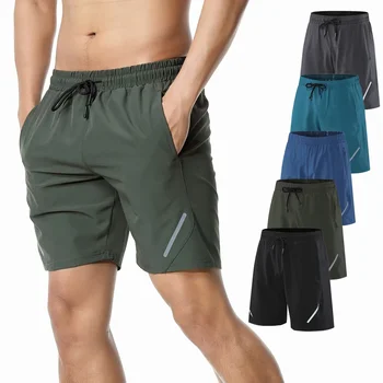 Повседневные брюки с пятью точками, спортивные штаны для фитнеса, быстросохнущие штаны для бега, спортивные штаны, мужская одежда