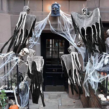 Подвесное украшение с призраком на Хэллоуин, страшный дом с привидениями, череп, Одежда для украшения дома на Хэллоуин, ужасные игрушки, принадлежности