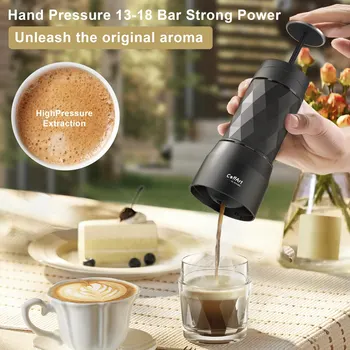 Портативная кофеварка Эспрессо-машина Ручной пресс для приготовления молотого кофе в капсулах, портативная для путешествий и пикников, BioloMix