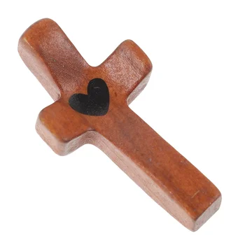 Портативный молитвенный крест, деревянный крест, декор в виде сердца особой формы, маленький крестик