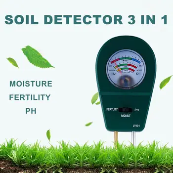 Почвенный детектор 3 в 1 Влажность почвы, Плодородие, PH, Азот, Фосфор, Калий, Почвенный Тестовый набор для анализа, измеритель