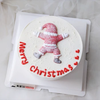 Принадлежности для украшения тортов из мягкого пластика Санта-Клаус, лежащий в снегу, Топпер для торта с Рождеством, Кекс, вывеска для торта с дымоходом