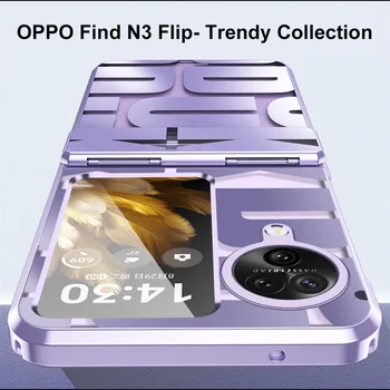 Прозрачный прочный модный складной чехол для OPPO Find N3 Flip Противоударный чехол с полной защитой