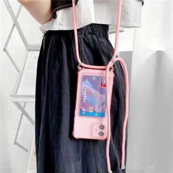 Прозрачный чехол-сумка для телефона с защитой от падения карты для huawei mate40 Pro case mate30 pro P40 P30 P50 Pro NOVA8 NOVA7 NOVA6 NOVA5 Ремешок