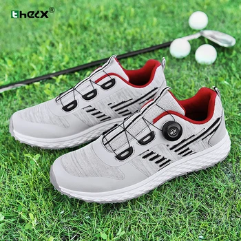 Профессиональная обувь для гольфа Мужские Летние Роскошные Кроссовки для гольфа с ручкой Для ходьбы на открытом воздухе Обувь с шипами для гольфа Мужская Спортивная обувь для игроков в гольф