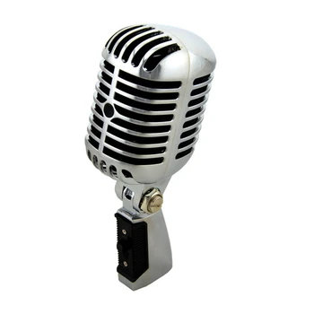 Профессиональный Проводной Винтажный Классический микрофон Хорошее качество Динамический микрофон с подвижной катушкой Роскошный Металлический Вокальный Микрофон KTV в Старом стиле